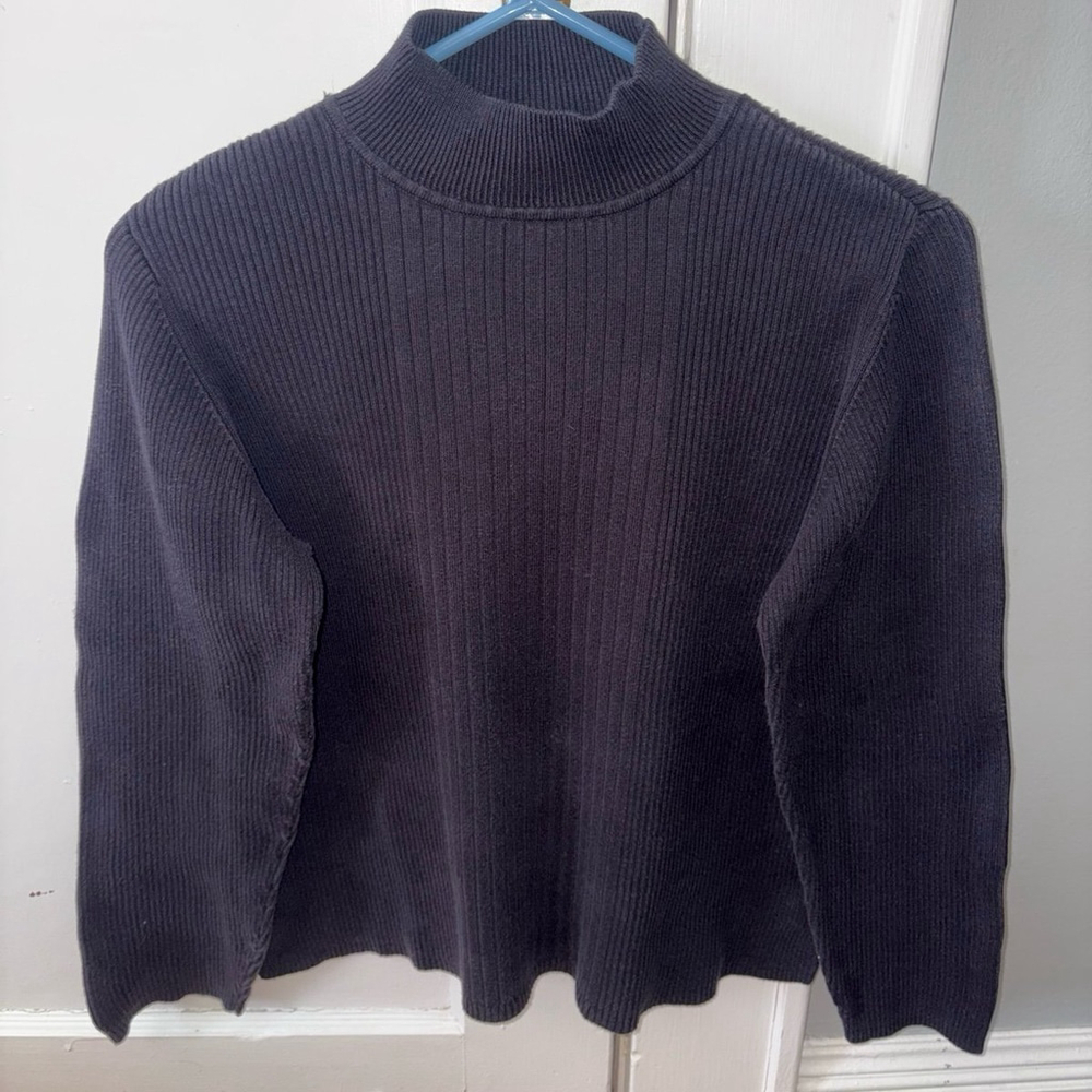 Charter club women’s black turtleneck longsleeve size petite 
M